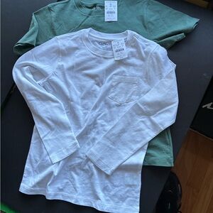 Crewcuts Kids Long Sleeve Shirt - White and Green